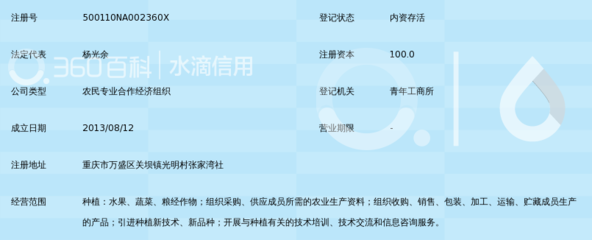 重庆市余兴大农产品种植股份合作社